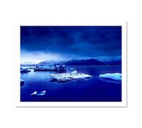 Arctic Ocean Ice Icebergs Large Framed Art Print Poster Wall Decor 18x24 inch