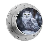 Arctic Owl 60 Minute Kitchen Timer for Cooking Magnetic Countdown Reminder with Loud Alarm Mechanical Wind Up Timer for Study Baking