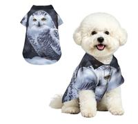 Arctic Owl Dog Shirts Hawaii Dog Clothes Cool Breathable Pet Summer Polo T-Shirts for Hot Days