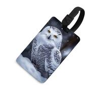 Arctic Owl Luggage Tag for Suitcases TSA Approved with Name Id Card Suitcase Tags Identifiers Black Strap Clear Window Personalized Baggage Tag for Cruise Airport Travel Essentials