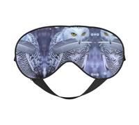 Arctic Owl Printing Soft Eye Mask,Double-Sided Soft Eye Cover for Sleep,Travel,Yoga, Adjustable Strap, Blocks Light