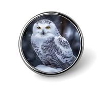 Arctic Owl Round Badge Personalized Metal Lapel Pin Badges Fit Clothing Bags Hat Humorous Printed Brooch Badge Party Decorations Accessories for Men Women