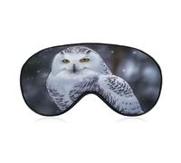 Arctic Owl Sleep Mask Light Block-Out Eye Mask for Side Sleeper Pressure-Free Soft Night Blindfold with Adjustable Strap Breathable Sleep Eye Cover for Travel