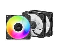 ARCTIC P12 Pro A-RGB - 3 Pack - Powerful Premium Fan, 120 mm PWM Fan with Y-Cable Splitter, 600-3000 rpm, 0 rpm <5% PWM, 5V Digital RGB, Fluid Dynamic Bearing, 4-Pin - Black