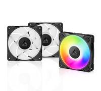 ARCTIC P12 Pro A-RGB - 3 Pack - Powerful Premium Fan, 120 mm PWM Fan with Y-Cable Splitter, 600-3000 rpm, 0 rpm <5% PWM, 5V Digital RGB, Fluid Dynamic Bearing, 4-Pin - Black