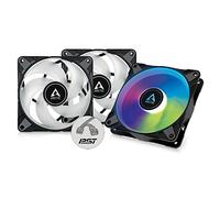 ARCTIC P12 PWM PST A-RGB (3 Pack) - PC Fan, 120mm Fan, PC Case Fan, Optimized for static pressure, Semi-passive: 200-2000 rpm (0 rpm <5%), 5V 3 pin ARGB LED - Black