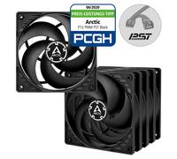 Arctic P12 PWM PST Black Fan Five Pack - 120mm