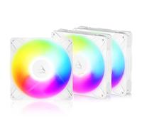 ARCTIC P14 Pro Reverse A-RGB (3 Pack) - 140 mm Premium Fan, Reverse Airflow | PWM Fan with Y-Cable Splitter, 400-2650 rpm, 0 rpm <5% PWM, 5V Digital RGB, Fluid Dynamic Bearing, 4-Pin - White
