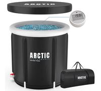 Arctic Performance® Ice Bath Tub for Recovery - 400L XL Portable Cold Water Therapy Tub for Athletes - 5-Layer Insulated Cold Plunge Pool with Thermo-Tech Thermometer & Bag - Outdoor Black