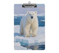 Arctic Polar Bear Clipboard,Decorative Clip Board Acrylic Clipboards with Low Profile Metal Clip for Office,Teachers,Standard Letter Size 8.5x12.5