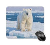 Arctic Polar Bear Mouse Pad Square Laptop Mouse Mat Cute Computer Mousepad Keyboard Pad Non-Slip Desk Pads for Gaming Office Work Home 25 * 30cm
