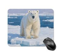 Arctic Polar Bear Mouse Pad Square Mouse Mat Non-Slip Rubber Base Mousepad Wireless Mice Mat for Gaming, Office & Home, Waterproof Mouses Mats for Laptop/Desktop 20 * 25cm