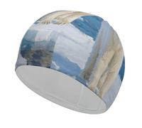 Arctic Polar Bear Swim Caps High Elasticity Swim Cap for Women and Men Waterproof Swim Hats Keep Hair Dry Perfect for Pool, Beach, Lap Swimming