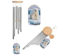 Arctic Polar Bear Wind Chimes for Outside Memorial Tuned Outdoor Windchimes Large Garden Decor Wind Chime with Melodious Sound for Mom Dad Grandma Home Garden Patio Decor