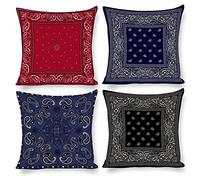Arctic Residents Elegant Bandana 4pcs Cushion Covers Decorative Square Throw Pillow Cover Sofa Car Pillowcase for Outdoor Home Bed Decor,Set of 4
