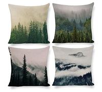 Arctic Residents Forest Fog 4pcs Cushion Covers Decorative Square Throw Pillow Cover Sofa Car Pillowcase for Outdoor Home Bed Decor,Set of 4