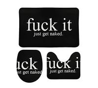 Arctic Residents Fuck It Just Get Naked Bathroom Rug Mat Bath Accessories Set 3 Piece, Memory Foam Non-Slip Bath Mat Pedestal Rug+U Shaped Contour Mat+Lid Toilet Cover Pad