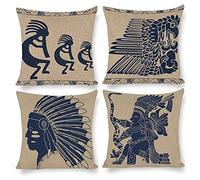 Arctic Residents Mayan and Inca 4pcs Cushion Covers Decorative Square Throw Pillow Cover Sofa Car Pillowcase for Outdoor Home Bed Decor,Set of 4
