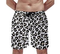 Arctic Residents Men's Board Shorts Leopard Print Quick Dry with Drawstring Mesh Lining and Pockets,2XL
