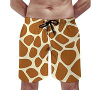Arctic Residents Mens Swim Trunks Board Short Animal Print Giraffe Quick Dry with Drawstring Mesh Lining and Pockets,2XL