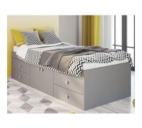 Arctic - Single - Kids Low Sleeper 4 Drawer Storage Bed - Grey - Wood - 3ft - Happy Beds
