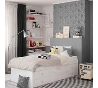 Arctic - Single - Kids Low Sleeper 4 Drawer Storage Bed - White - Wood - 3ft - Happy Beds