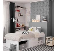 Arctic - Single - Kids Low Sleeper Storage Bed - White - Wood - 3ft - Happy Beds