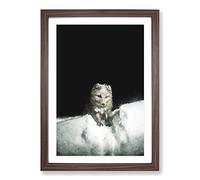 Arctic Snow Fox Vol.2 Painting Framed Print | A2 Walnut Framed Wall Art | Ready to Hang | Modern Animal Picture | Living Room Bedroom Lounge Office