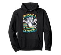 Arctic Snowy Bright Mountain Super Fantastic Snow Leopard Pullover Hoodie