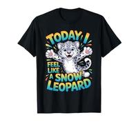 Arctic Snowy Bright Mountain Super Fantastic Snow Leopard T-Shirt
