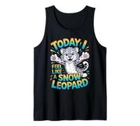 Arctic Snowy Bright Mountain Super Fantastic Snow Leopard Tank Top