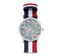 Arctic Space with Narwhal Sport Watch for Men Women Nylon Strap Wrist Watch Analog Quartz Watch