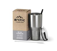 Arctic Tumblers | 30 oz Stainless Steel Insulated Tumbler with Straw & Cleaner - Retains Temperature up to 24hrs - Non-Spill Splash Proof Lid, Double Wall Vacuum Technology, BPA Free & Built to Last