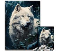 Arctic White Wolf 1000 Piece Jigsaw Puzzles for Adults Difficult Puzzles for Adults for Teenagers Family Game Night BrainChallenging Gift Idea 1000 PCS(38x26cm)