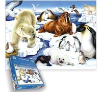 Arctic Wildlife 1000 Piece Jigsaw Puzzle - Stunning Polar Bears, Penguins & Seals in Frozen Landscape - Challenging Puzzle for Adults & Nature Lovers