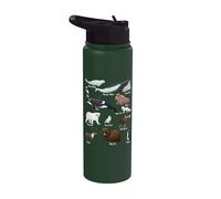 Arctic Wildlife Tundra Ecosystem Animal Names for Education Stainless Steel Insulated Water Bottle