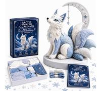 Arctic Winter Guardians DIY Patchwork Kit, 3D Felt Animal Sewing Kit for Beginners, Polar Mythical Creature Plush, Pre-Cut Handmade Craft for Home Decor & Gift (#A)
