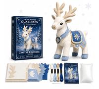 Arctic Winter Guardians DIY Patchwork Kit, Arctic Series Felt Sewing Kit, 3D Stuffed Animals Mythical Creature, Pre-Cut Handmade Craft Kit for Home Decor & Creative Gift (Reindeer)