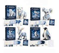 Arctic Winter Guardians DIY Patchwork Kit,Arctic Winter Series Felt Sewing Kit, Fantasy Craft for Beginners, DIY Craft Kit for Home Decor & Craft Lovers Gift (4PCS D)