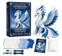 Arctic Winter Guardians DIY Patchwork Kit, Fantasy 3D Felt Animal Sewing Kit with Pre-Cut Materials, Handmade Polar Mythical Creature Craft for Beginners, Novelty for Home Decor (#I)