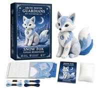 Arctic Winter Guardians DIY Patchwork Kit, Fantasy 3D Felt Animal Sewing Kit with Pre-Cut Materials, Handmade Polar Mythical Creature Craft for Beginners, Novelty for Home Decor (#D)