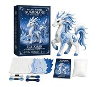 Arctic Winter Guardians DIY Patchwork Kit, Felt Animal Sewing Kit for Beginners, 3D Stuffed Animals Mythical Creature, Pre-Cut Handmade Craft Kit for Home Decor & Creative Gift (#G)