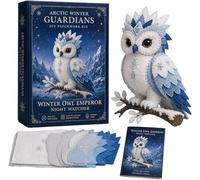 Arctic Winter Guardians DIY Patchwork Kit, Felt Animal Sewing Kit for Beginners, 3D Stuffed Animals Mythical Creature, Pre-Cut Handmade Craft Kit for Home Decor & Creative Gift (E)
