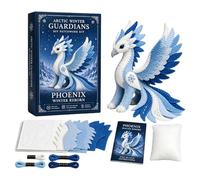 Arctic Winter Guardians DIY Patchwork Kit, Felt Animal Sewing Kit for Beginners, 3D Stuffed Animals Mythical Creature, Pre-Cut Handmade Craft Kit for Home Decor & Creative Gift (#F)