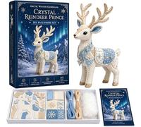 Arctic Winter Guardians DIY Patchwork Kit, Felt Animal Sewing Kit for Beginners, 3D Stuffed Animals Mythical Creature, Pre-Cut Handmade Craft Kit for Home Decor & Creative Gift (K)