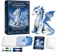Arctic Winter Guardians DIY Patchwork Kit, Felt Animal Sewing Kit for Beginners, 3D Stuffed Animals Mythical Creature, Pre-Cut Handmade Craft Kit for Home Decor & Creative Gift (F)