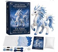 Arctic Winter Guardians DIY Patchwork Kit, Felt Animal Sewing Kit for Beginners, Pre Cut 3D Mythical Creature Plush Craft, Handmade Winter Decor Gift with Felt Pieces (Z)