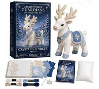 Arctic Winter Guardians DIY Patchwork Kit, Felt Animal Sewing Kit for Beginners, Pre Cut 3D Mythical Creature Plush Craft, Handmade Winter Decor Gift with Felt Pieces (F)