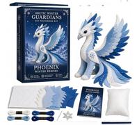 Arctic Winter Guardians DIY Patchwork Kit, Felt Animal Sewing Kit for Beginners, Pre Cut 3D Mythical Creature Plush Craft, Handmade Winter Decor Gift with Felt Pieces (B)