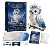 Arctic Winter Guardians DIY Patchwork Kit, Felt Animal Sewing Kit for Beginners, Pre Cut 3D Mythical Creature Plush Craft, Handmade Winter Decor Gift with Felt Pieces (H)